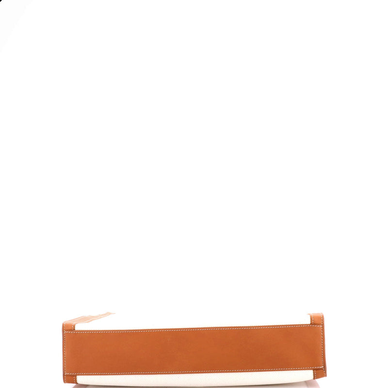 Vertical Cabas Tote Canvas With Leather