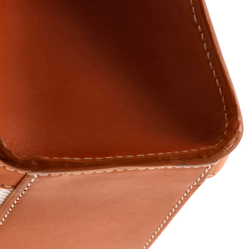 Vertical Cabas Tote Canvas With Leather