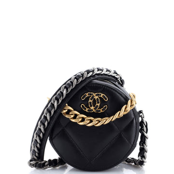 19 Round Clutch With Chain Quilted
