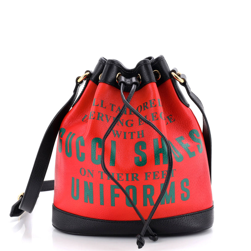 Bucket Bag Printed Leather