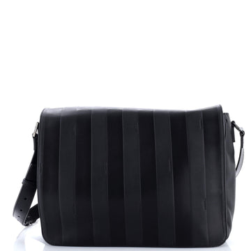 Flap Messenger Bag Pequin Embossed