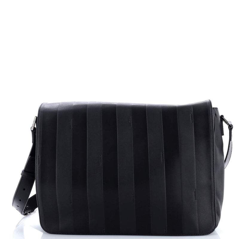 Flap Messenger Bag Pequin Embossed