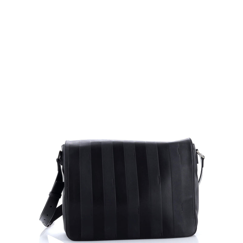 Flap Messenger Bag Pequin Embossed