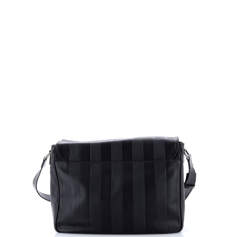 Flap Messenger Bag Pequin Embossed