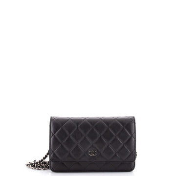 Wallet On Chain Quilted Lambskin