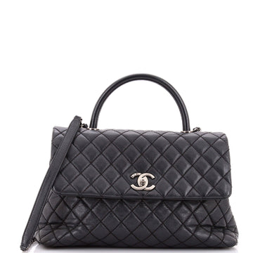 Coco Top Handle Bag Quilted Caviar