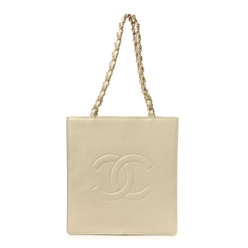 Shiny Aged Calfskin North South Shopping