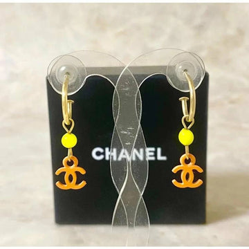 Chanel Hoop Earrings With Coco Logo Ball