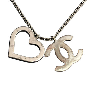 Chanel Necklace Coco Mark Heart Silver