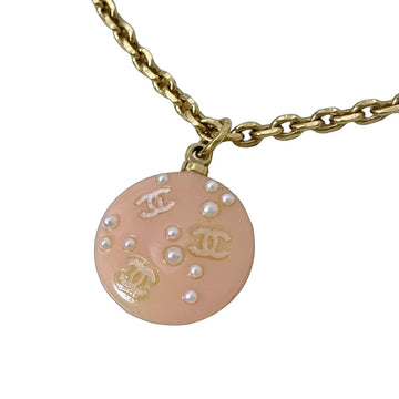 Chanel Necklace Coco Mark Pearl Pink