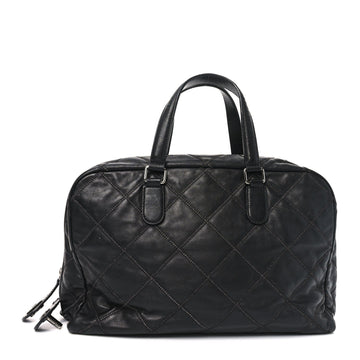 Calfskin Stitched Bowling Bag Black
