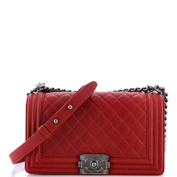 Boy Flap Bag Quilted Caviar Old Medium