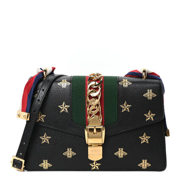 Gucci Textured Calfskin Bee Star Print