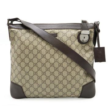 Zip Top Messenger Bag Gg Coated Canvas