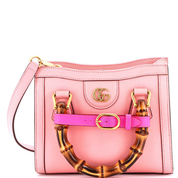 Diana Nm Bamboo Handle Tote Leather Mini