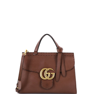 Gg Marmont Top Handle Bag Leather Small