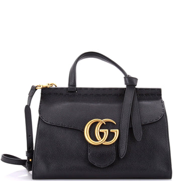 Gucci Gg Marmont Top Handle Bag Leather