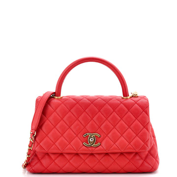 Coco Top Handle Bag Quilted Caviar Small