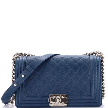 Boy Flap Bag Quilted Caviar Old Medium