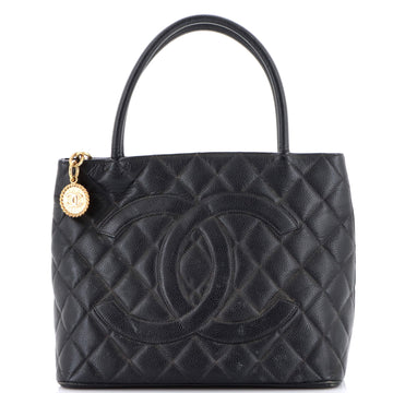 Medallion Tote Quilted Caviar