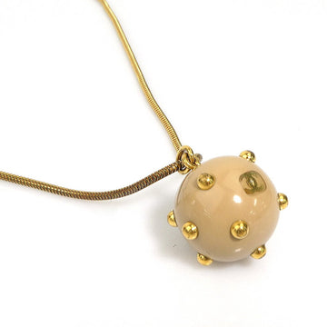 Pendant Necklace Metal And Acrylic Beige