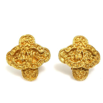 Cc Logo Clip-On Earrings Gold-Tone Metal