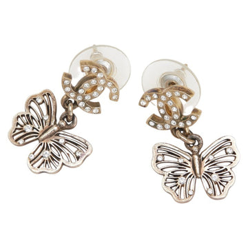 Cc Logo Stud Butterfly Earrings Metal