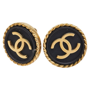 Cc Logo Round Clip-On Earrings Gold-Tone