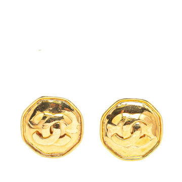 Cc Logo Clip-On Earrings Metal Gold-Tone