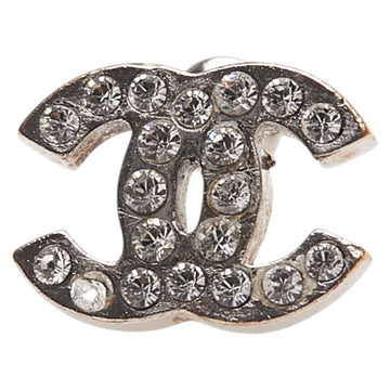 Cc Logo Single Earring Silver-Tone Metal