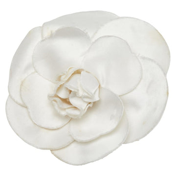 Camellia Brooch Fabric White