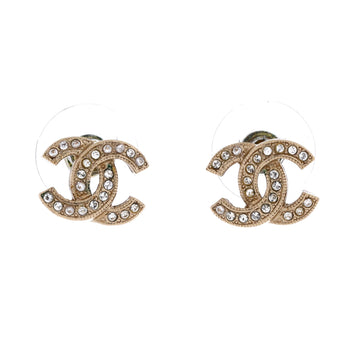 Cc Stud Earrings Metal With Crystals