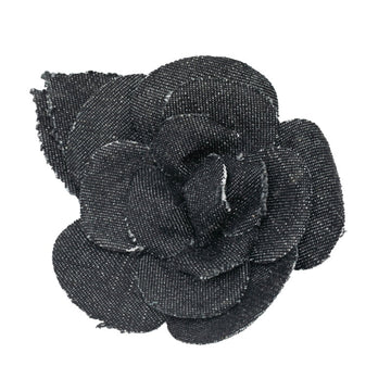 Camellia Brooch Black And Gold Metal
