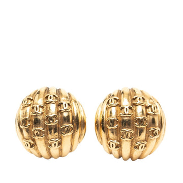 Cc Logo Clip-On Earrings Metal Gold-Tone