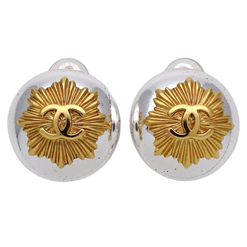 Cc Logo Round Clip-On Earrings Metal
