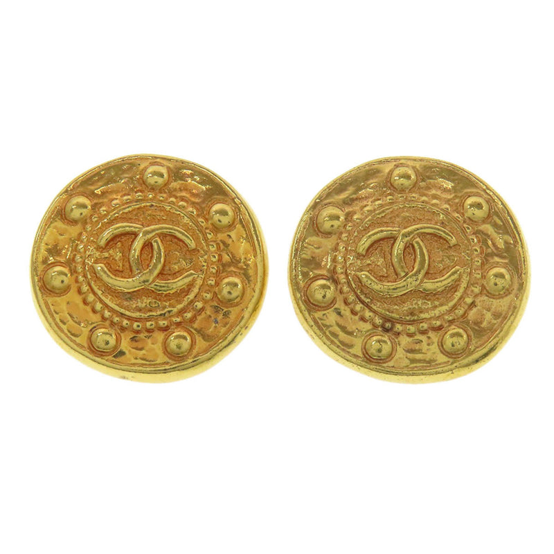 Cc Logo Clip-On Earrings Metal Gold-Tone