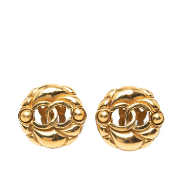 Cc Logo Clip-On Earrings Metal Gold-Tone