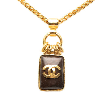 Cc Logo Chain Pendant Necklace Metal