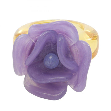 Camellia Ring Resin Purple And Yellow
