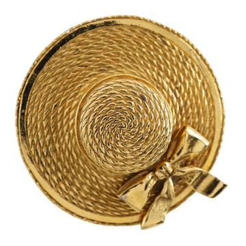 Straw Hat Brooch Metal