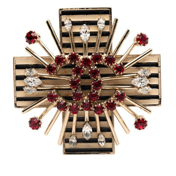 Cc Logo Cross Brooch Metal