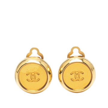Cc Logo Clip-On Earrings Metal Gold-Tone