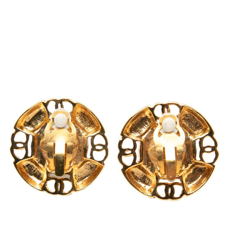 Cc Logo Clip-On Earrings Metal Gold-Tone