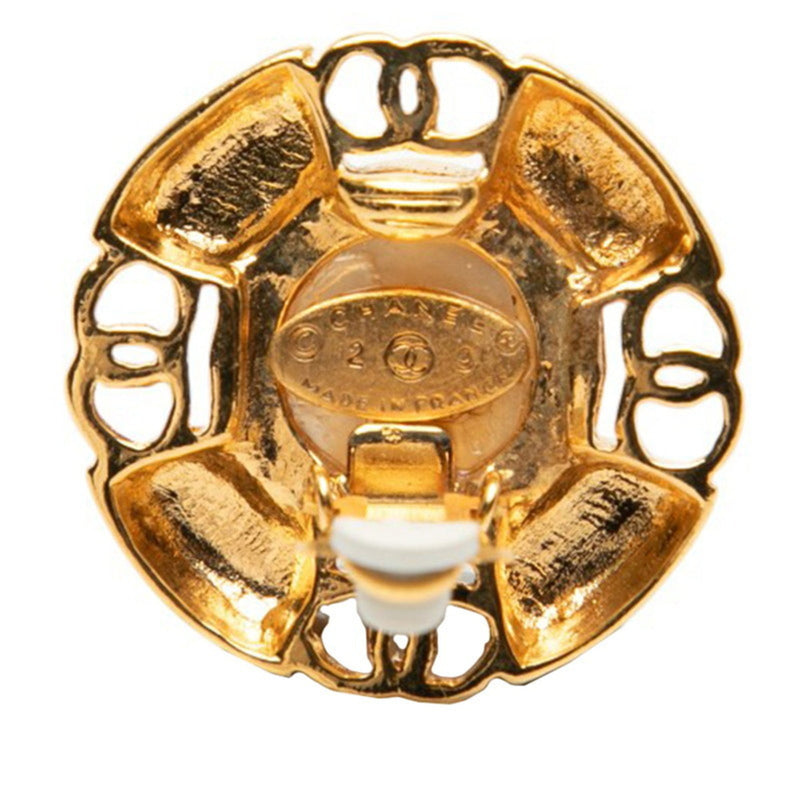 Cc Logo Clip-On Earrings Metal Gold-Tone