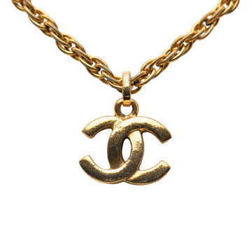 Cc Logo Chain Pendant Necklace Metal