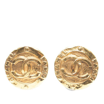 Cc Logo Clip-On Earrings Metal Gold-Tone