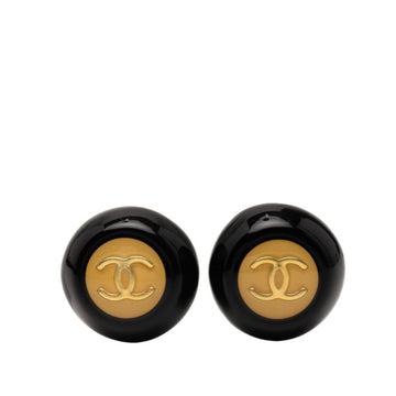 Cc Logo Clip-On Earrings Gold-Tone Metal
