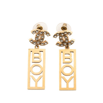 Cc Logo Stud Earrings Metal Gold-Tone