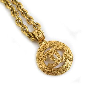 Chanel Cc Logo Pendant Necklace Gold-