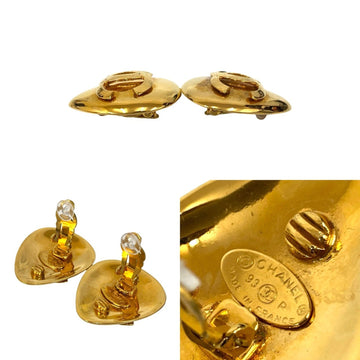 Cc Logo Clip-On Earrings Metal Gold-Tone